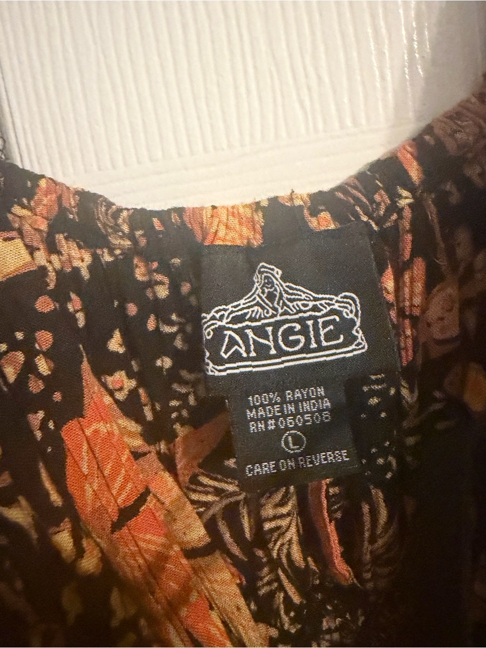 Angie Black and Orange Floral Wrap Jumpsuit - Picture 2 of 4